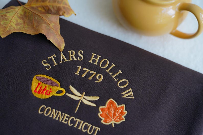 Stars Hollow 1779 Connecticut Embroidery Sweatshirt Hoodie