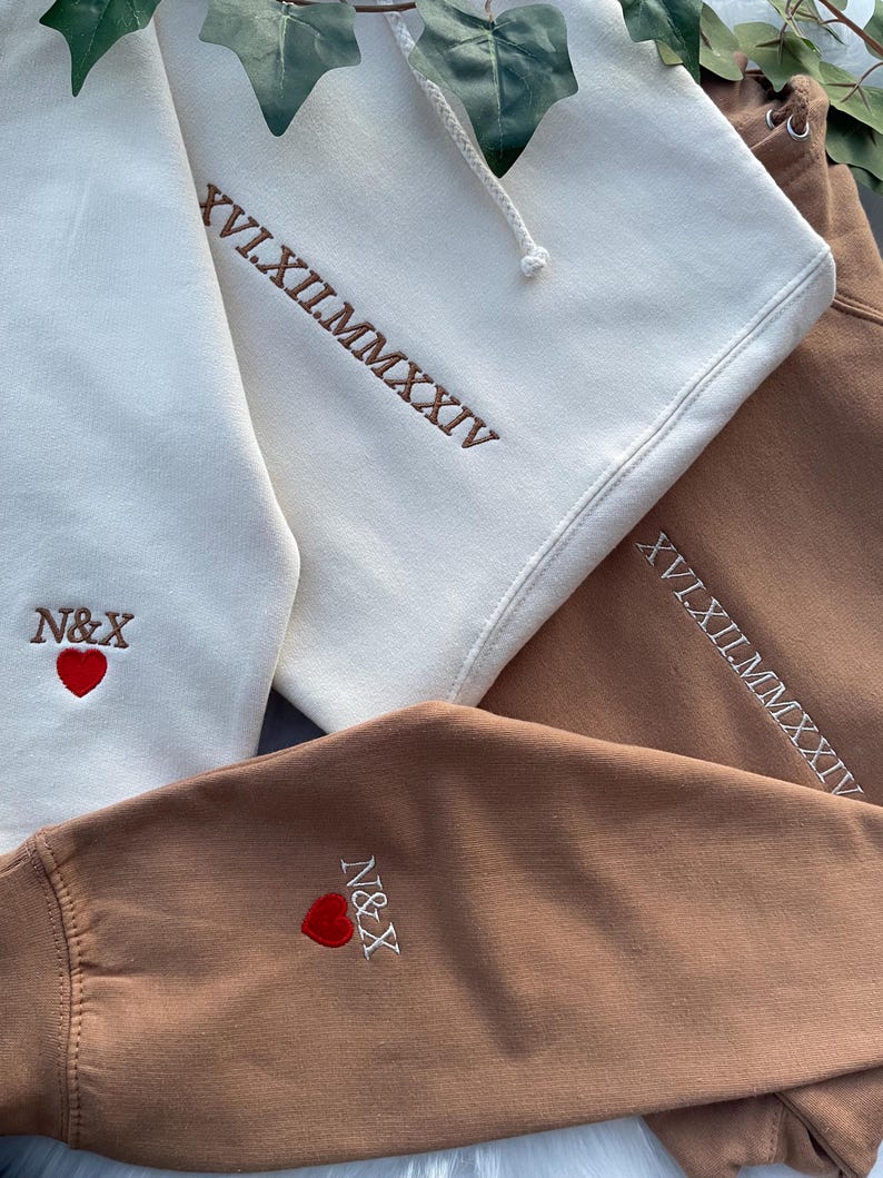 Personalised Matching Roman Numeral Date Sweatshirt Hoodie