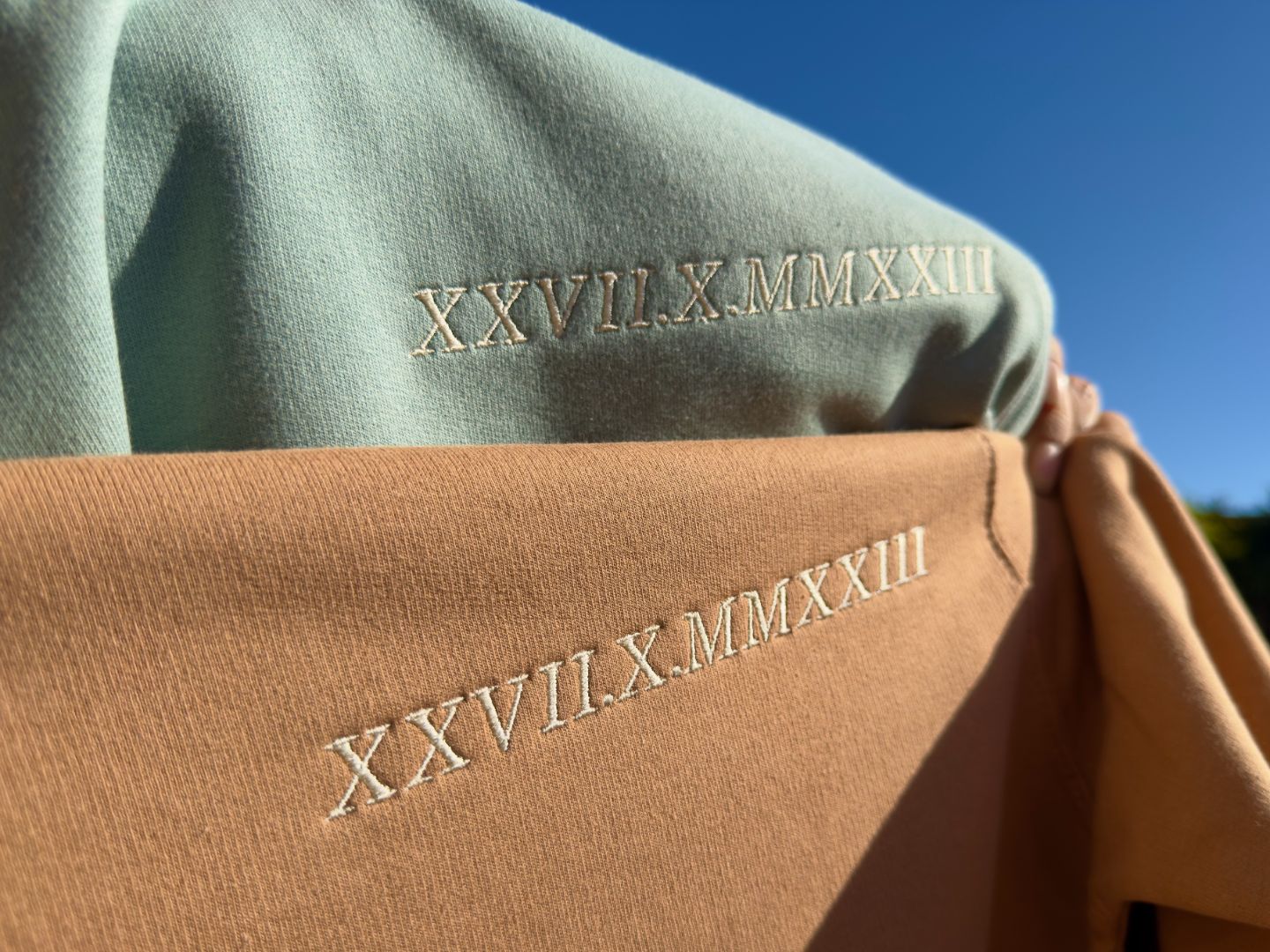 Personalised Matching Roman Numeral Date Sweatshirt Hoodie