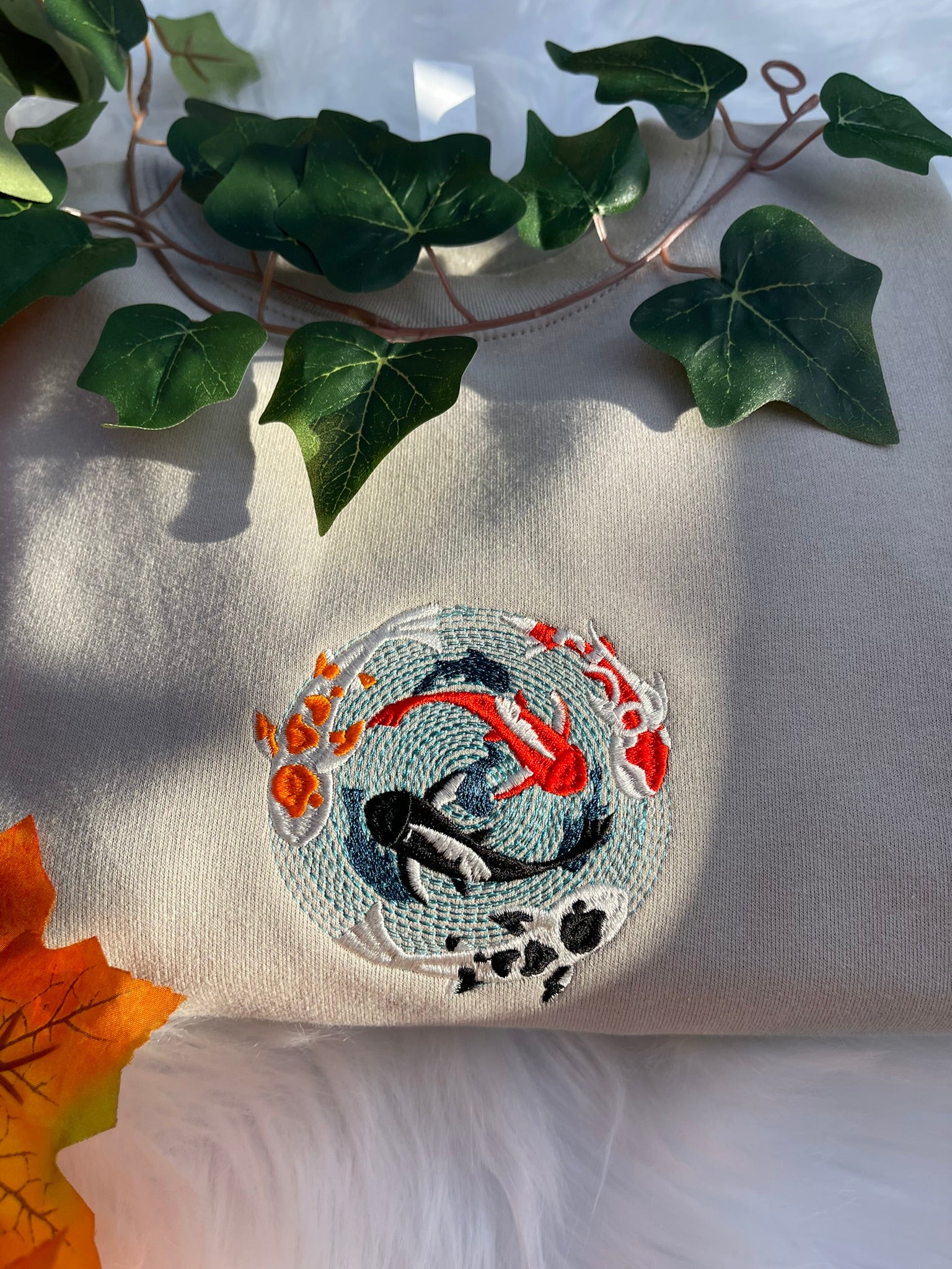 Koi Fish Japanese Embroidery Sweatshirt