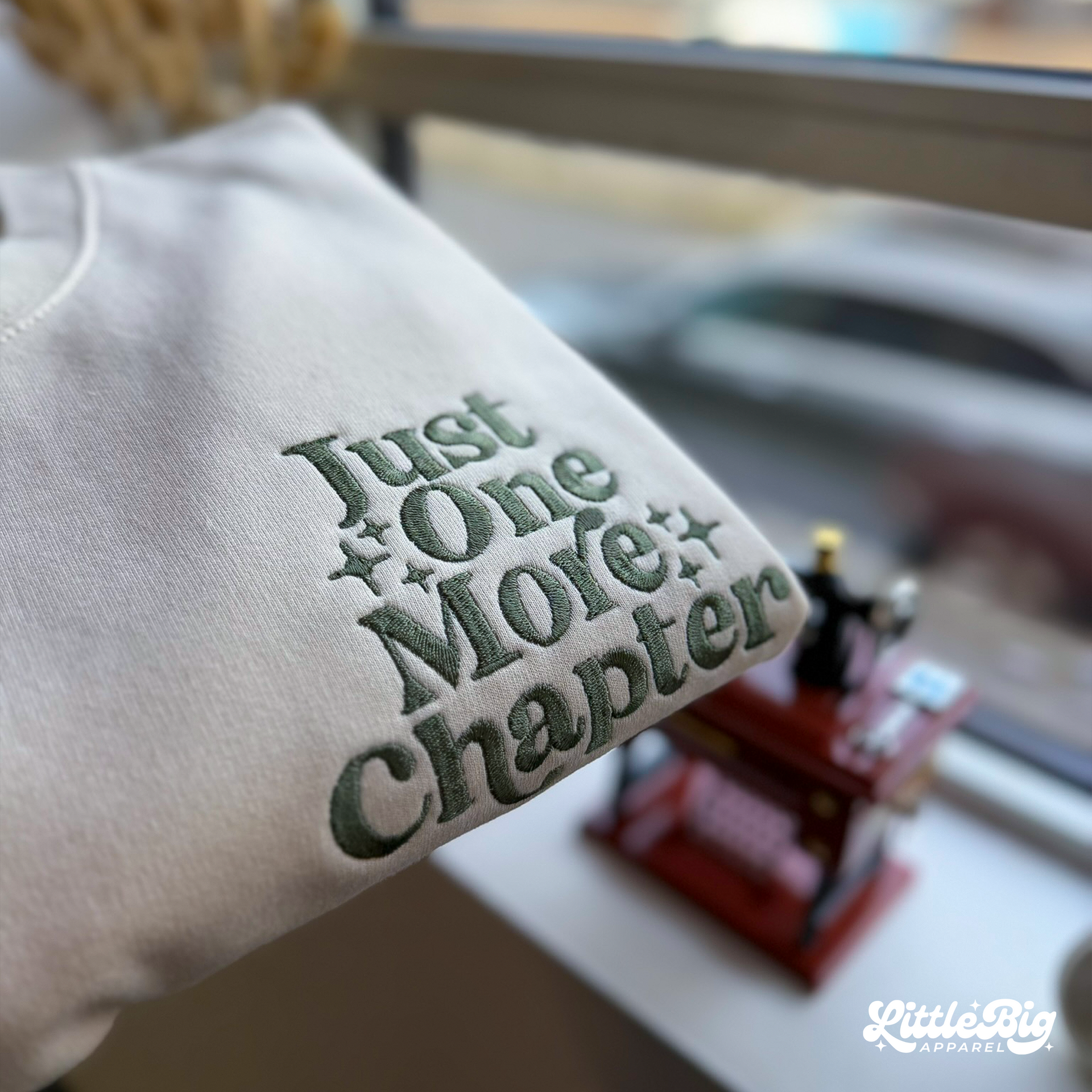 One More Chapter Bookish Embroidery Sweatshirt Hoodie