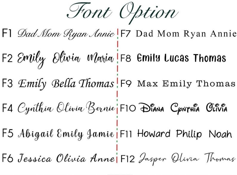 Font style options for personalised embroidery on knit baby blankets