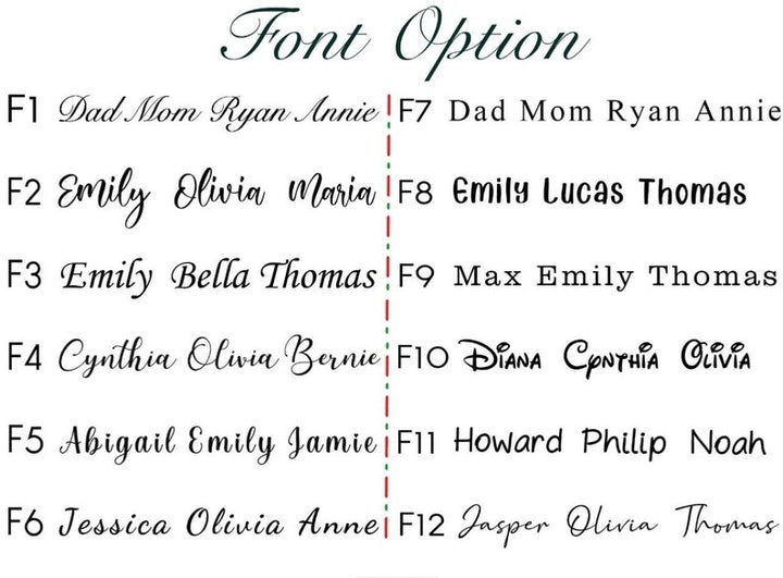 Font style options for personalised embroidery on knit baby blankets