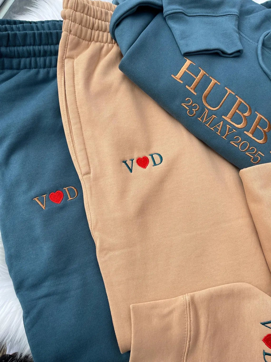 ORGANIC Wifey/Hubby Matching Embroidered Sweatshirt Hoodie