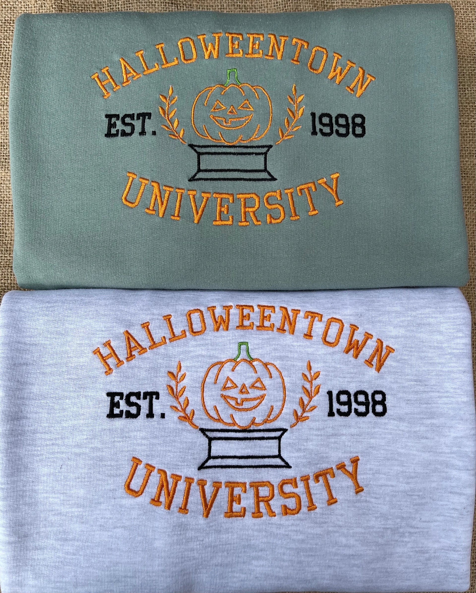 Halloween Town University Vintage Embroidery Crewneck Sweatshirt