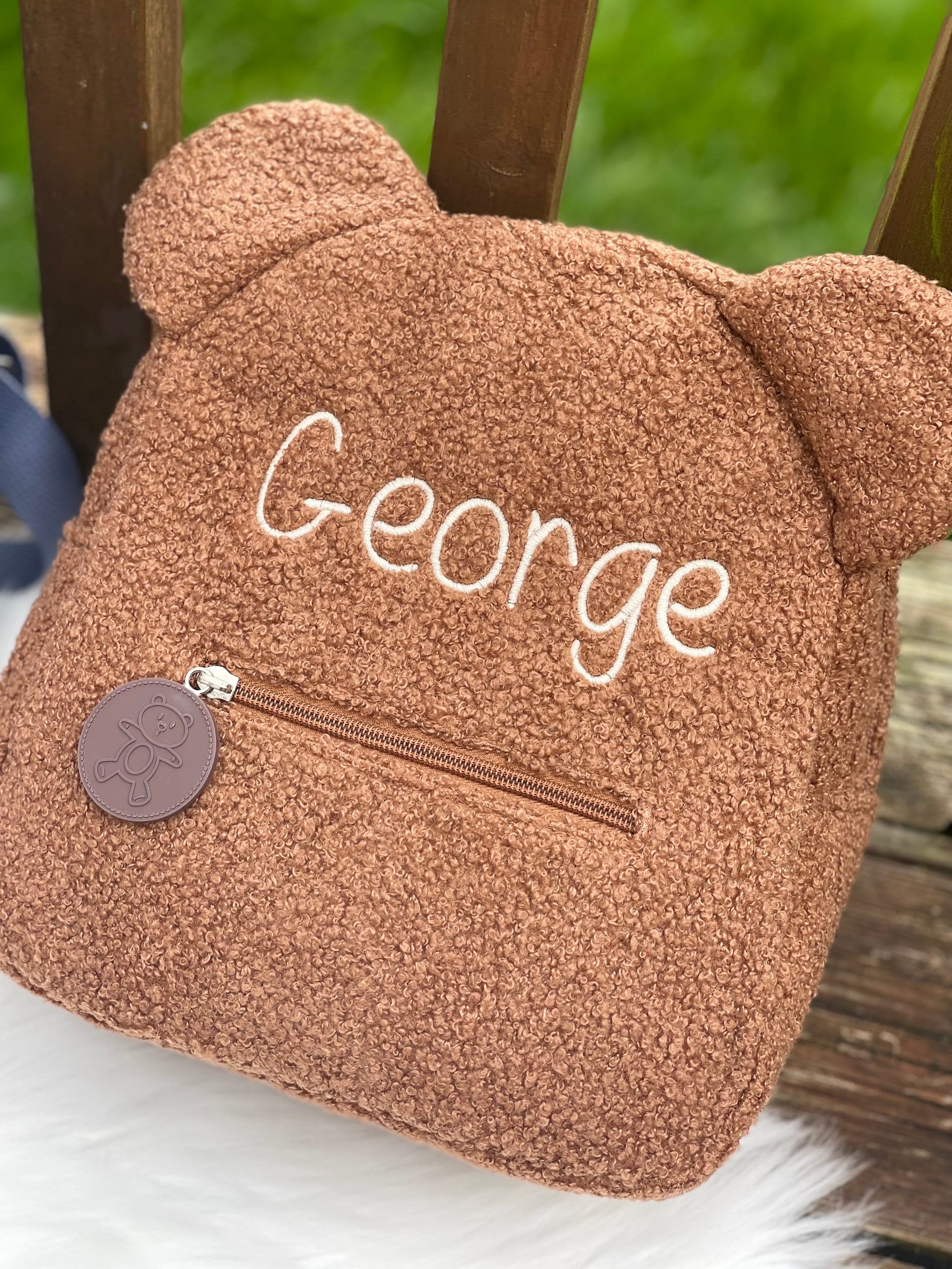 Personalised Teddy Bear Embroidered Backpack