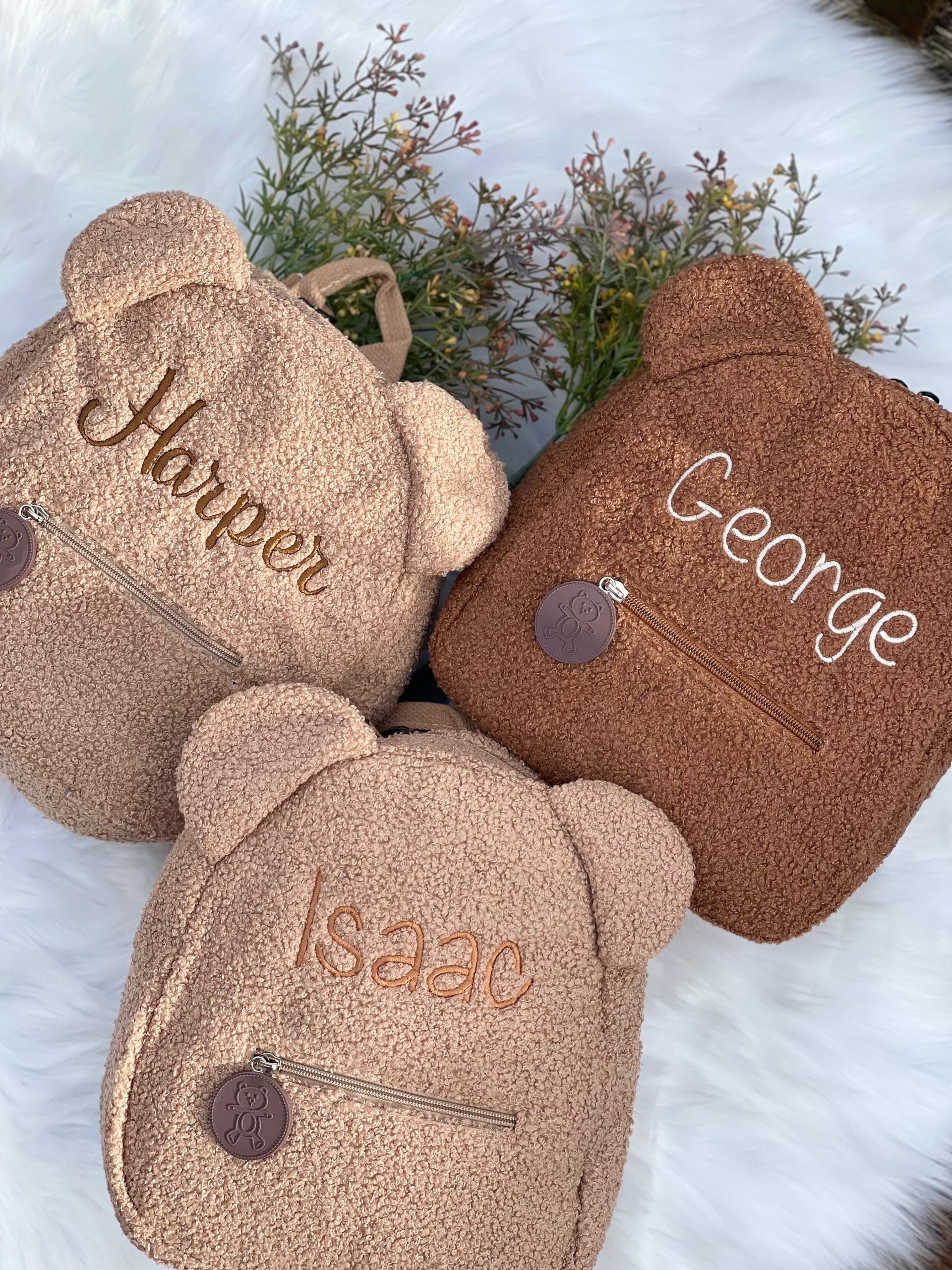 Personalised Teddy Bear Embroidered Backpack