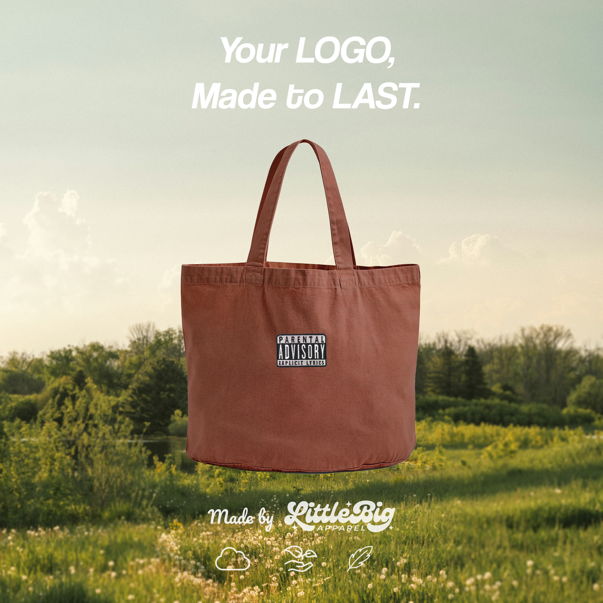 Custom Logo Embroidered Tote Bag